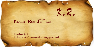 Kola Renáta névjegykártya